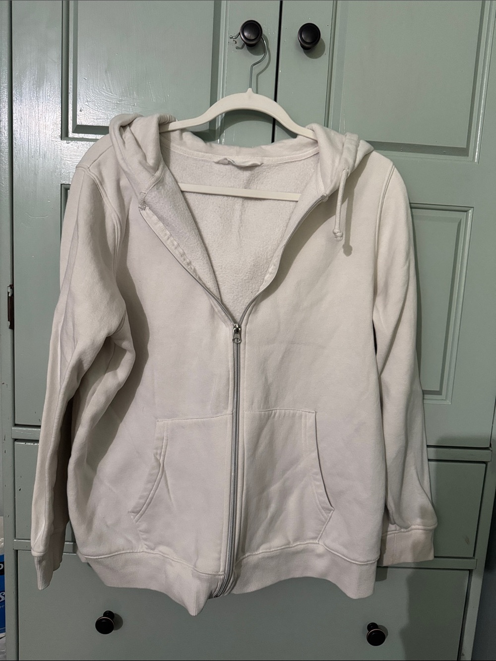 Primark Cream Full-Zip Hooded Sweatshirt